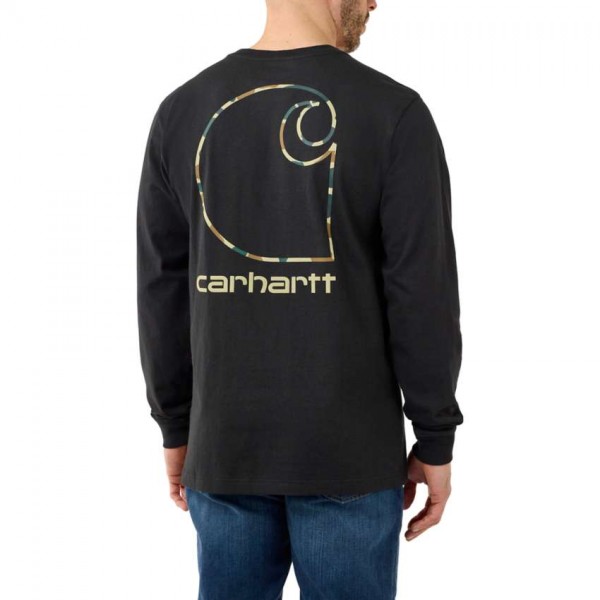 Carhartt RELAXED FIT HEAVYWEIGHT LONG-SLEEVE POCKET CAMO C GRAPHIC T-SHIRT